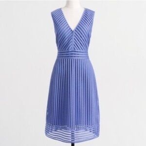 J. Crew Blue Textured Midi Dress